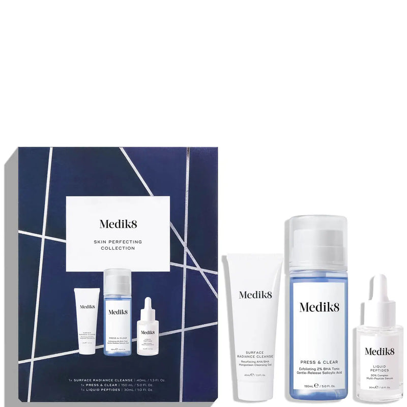 Medik8 Skin Perfecting Collection (Press and Clear + Liquid Peptides + Surface Radiance Cleanse)