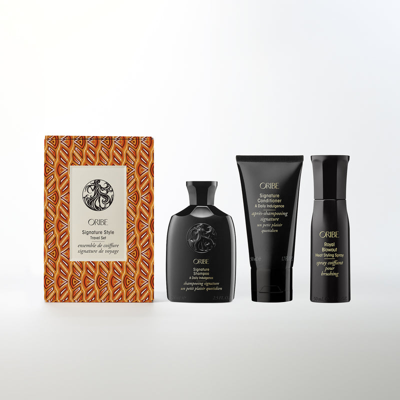 ORIBE Signature Style Travel Set 2024（Shampoo+Conditioner+Heat Styling Spray）