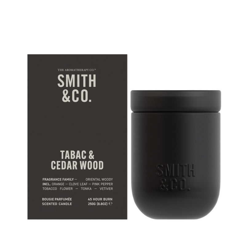 Smith & Co Candle 250g - Tabac & Cedarwood
