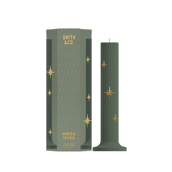 Smith & Co. Limited Edition Festive Pillar Candle 250g - Amber & Freesia