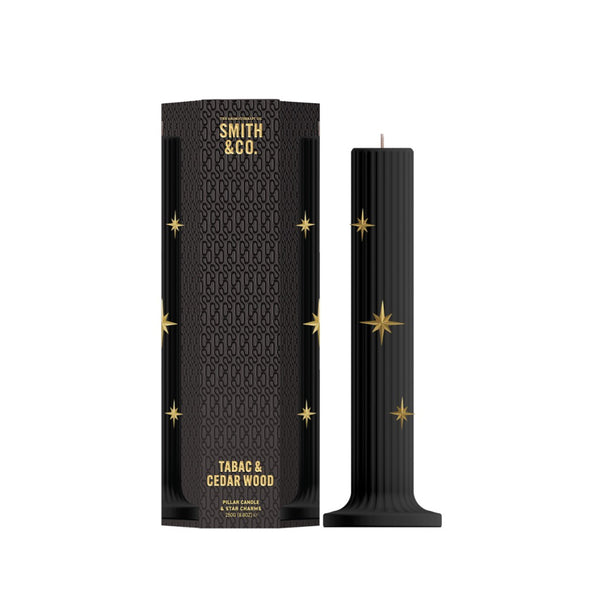 Smith & Co. Limited Edition Festive Pillar Candle 250g - Tabac & Cedarwood