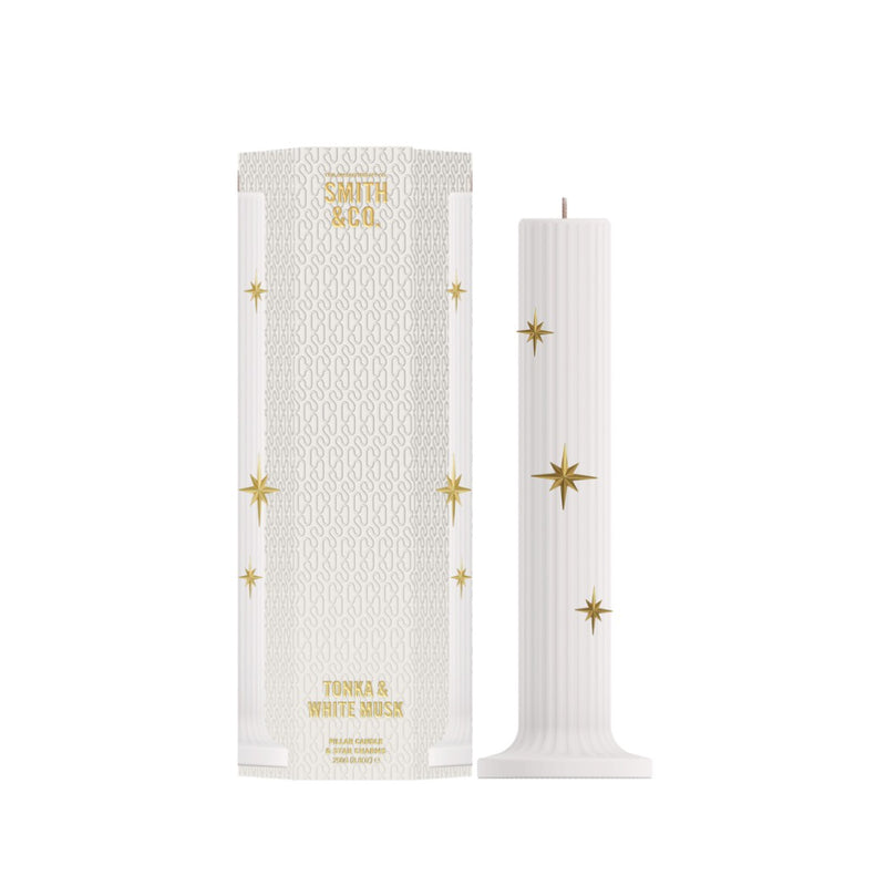 Smith & Co. Limited Edition Festive Pillar Candle 250g - Tonka & White Musk