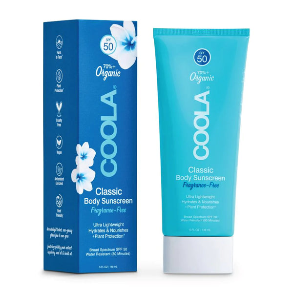 COOLA SPF50 Classic Body Organic Sunscreen Lotion Fragrance-Free 148ml